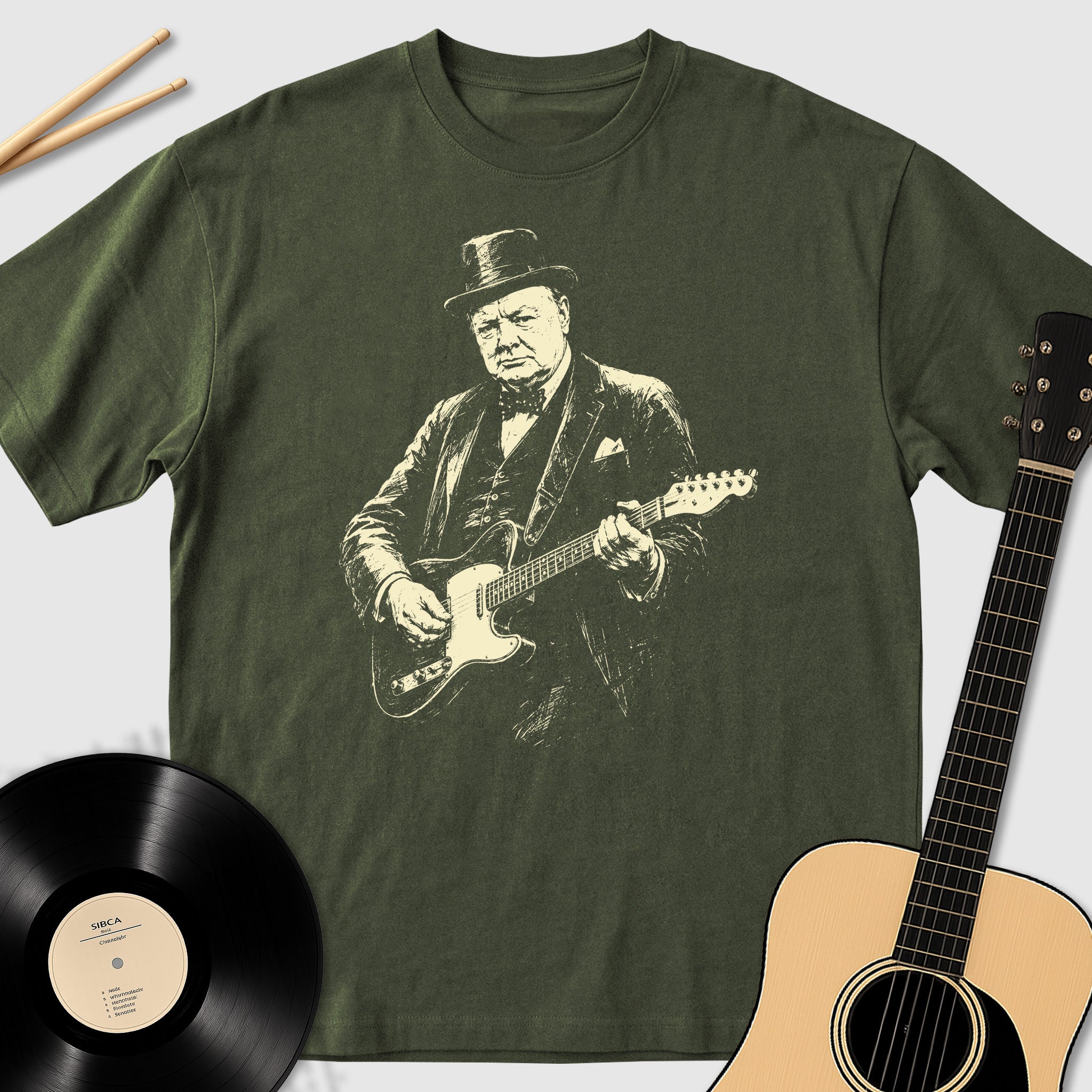 Churchill Playing Guitar