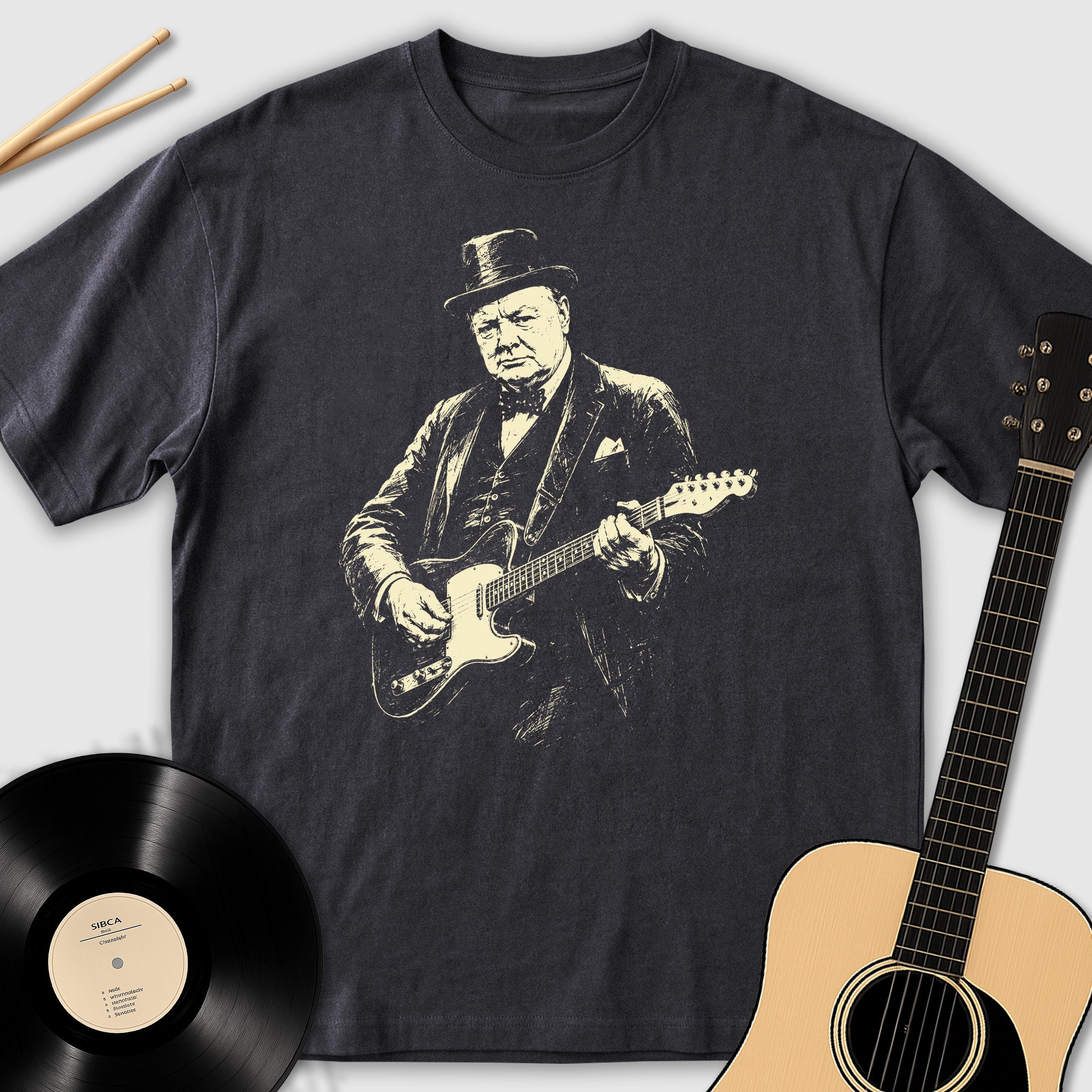 Churchill Playing Guitar